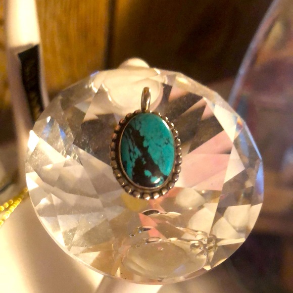 Sterling Silver Real Turquoise Pendant - Picture 1 of 12
